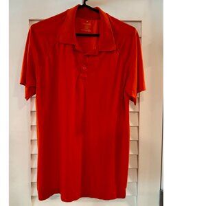 Fabletics Men's Training Day Polo (Heirloom Tomato, Nylon, Size S)